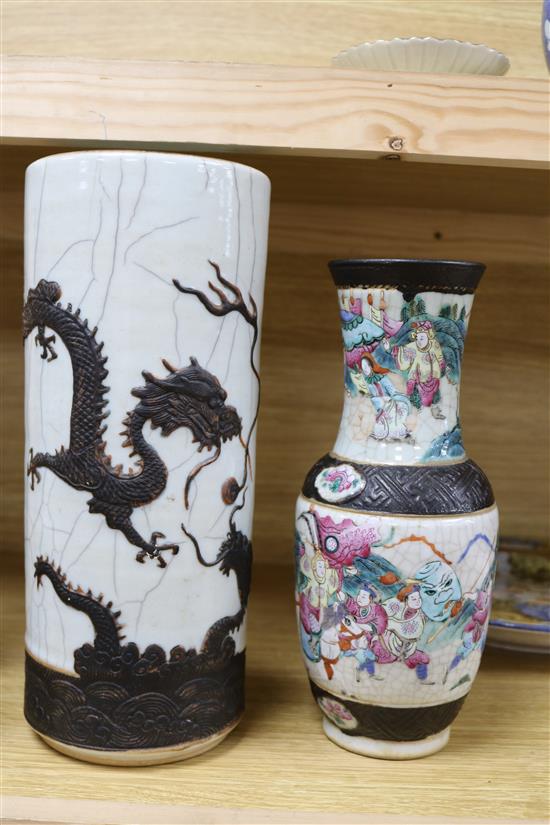 Two Chinese crackle glaze vases, late 19th century tallest 30cm